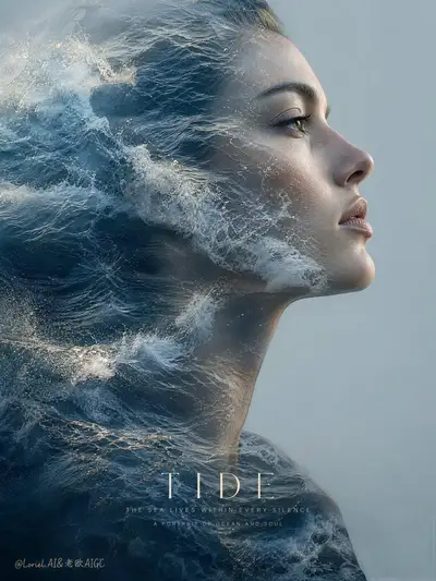 Sea of Memories ocean-portrait fusion poster
