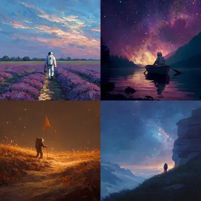Astronaut Impressionism AI Art Prompt Template