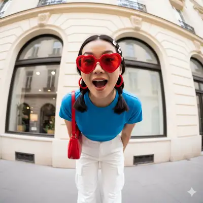 Avant-Basic Street Style Portrait with Red Pop