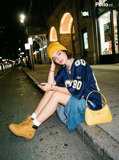 Y2K Street Style Night Portrait