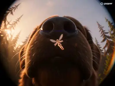 Epic Fairy vs. Giant Puppy Cinematic Prompt