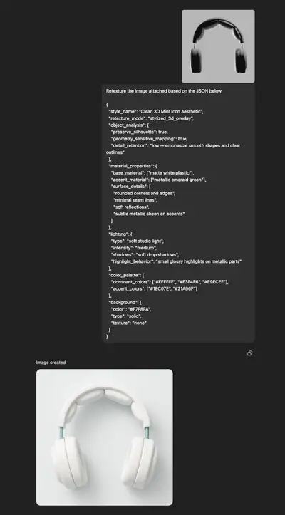 Clean 3D Mint Icon Retexture Prompt