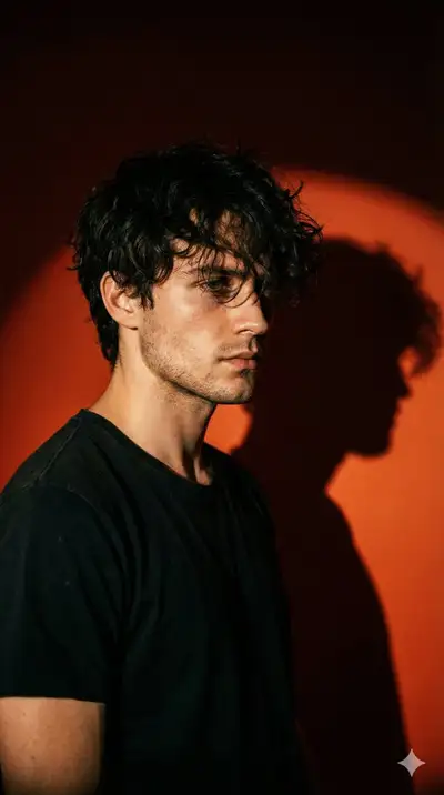 Moody Editorial Portrait with Dramatic Spotlight