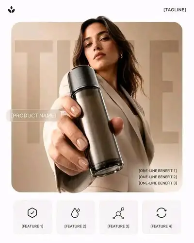 Premium product campaign poster with model