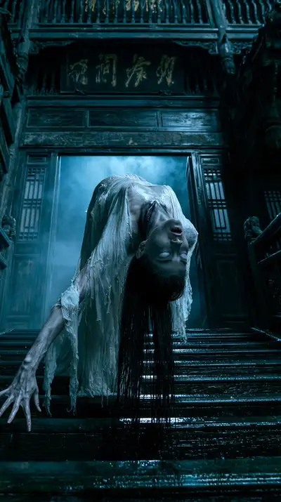 Horreur Cinématographique Fantôme sur les Marches du Temple