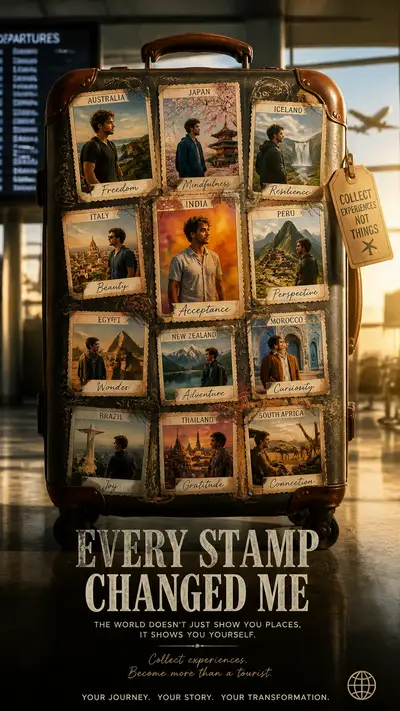 Travel suitcase sticker advertisement, Every Stamp Changed Me