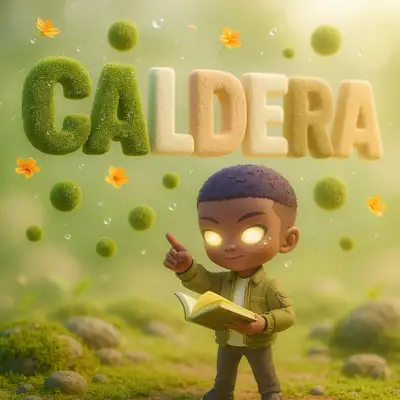 Hyper-realistic 3D render with mossy typography and botanical scene