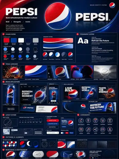 Complete brand identity system poster from a logo