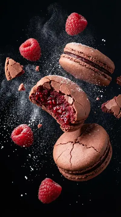 Ultra-realistic floating macarons prompt
