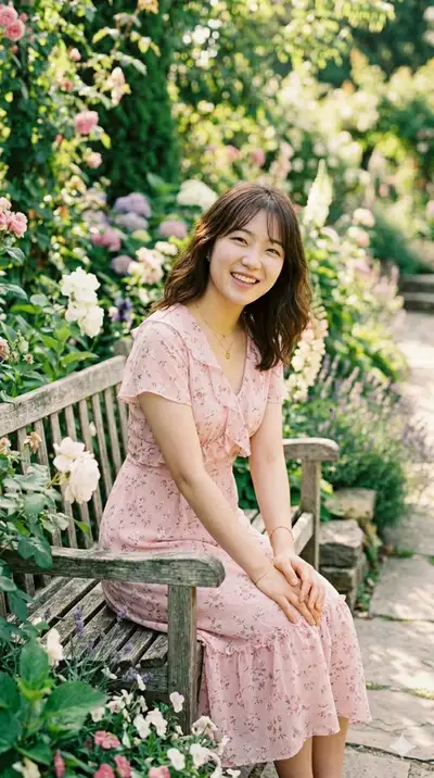 Sunlit Garden Portrait of a Woman