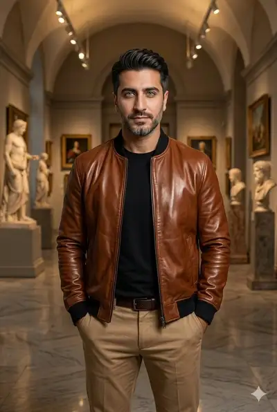 Cinematic Portrait of a Man in a Museum