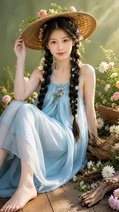 Soft Garden Editorial Portrait Prompt