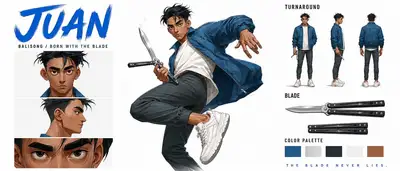 Folha de Bíblia de Personagem Cinematográfica para Artista Filipino de Balisong