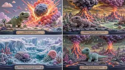 絶滅イベントのためのキュートな彫刻スタイル
