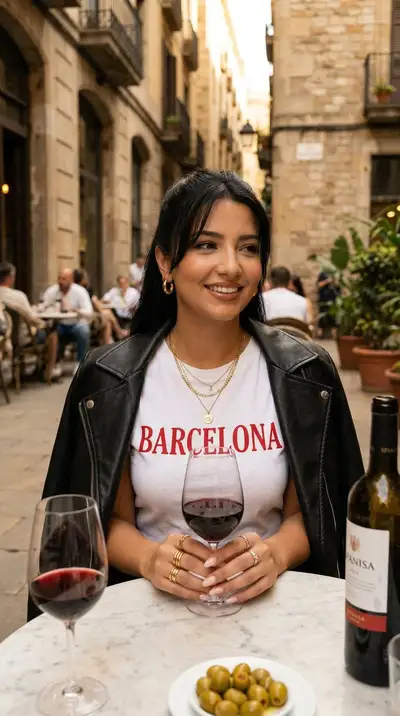 Barcelona Cafe Editorial Image Prompt