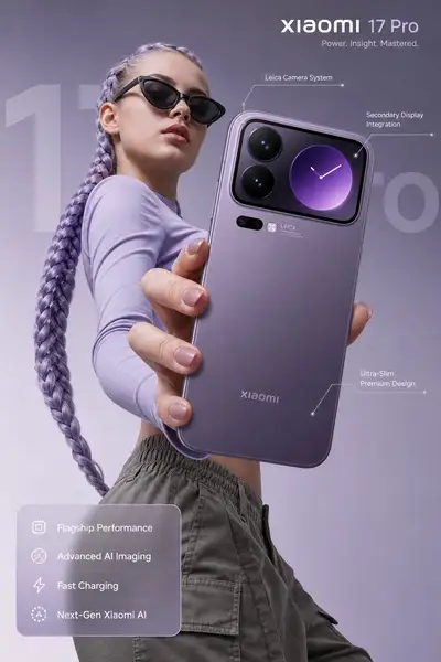 Premium smartphone hero shot advertisement