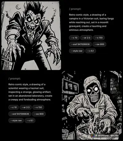 Retro Horror Comic - Vampire in Victorian Suit