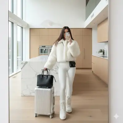 Old Money Winter Mirror Selfie Prompt