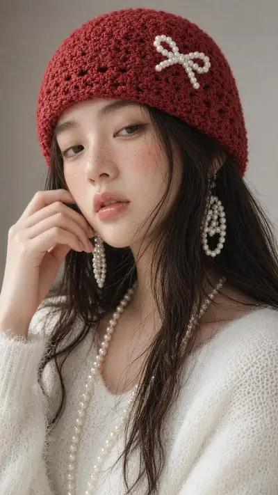 Grok Image 2.0 Portrait: Taiwan Idol with Pearl Accents