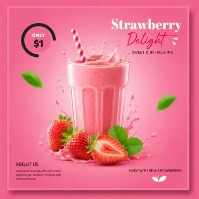 Modèle de publicité de boisson carrée de luxe avec fruits frais (arabe)