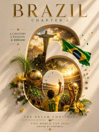 Luxury World Cup legacy poster with giant carved number