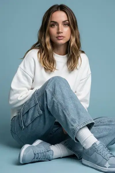 Prompt de retrato editorial de moda futurista que preserva la identidad