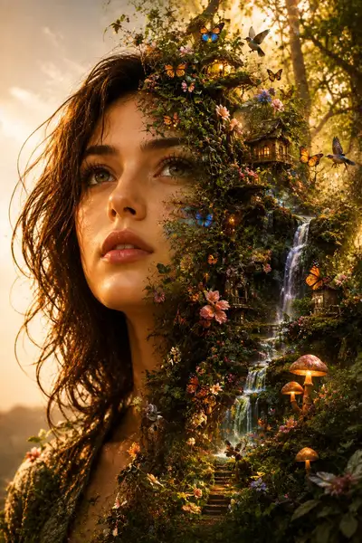 Retrato de Fantasia com Mente Botânica