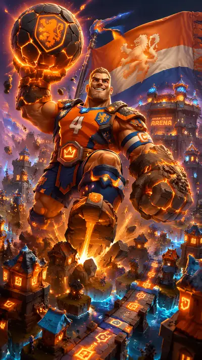 Netherlands captain as a Clash of Clans giant titan