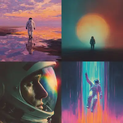 Astronaut Color Field Painting Prompt Template