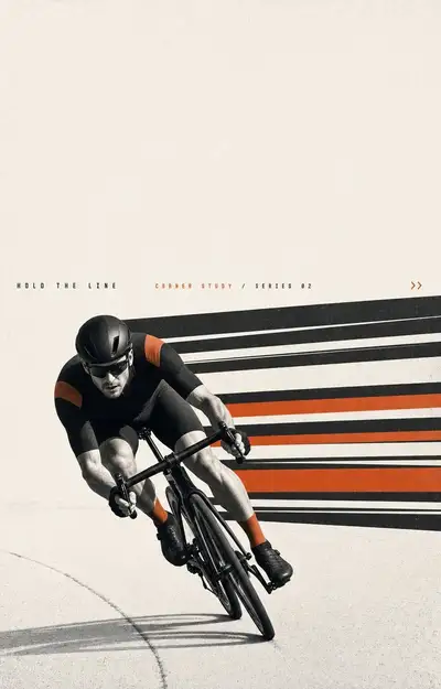 Minimal grain speedline sports poster style prompt