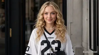 Character Portrait Prompt: Blonde Woman in Football Jersey