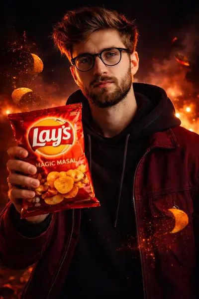 Cinematic Lay's Chips Ad with Flavor-Themed Scene