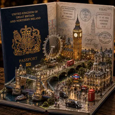 Cinematic Miniature Country Diorama in Passport