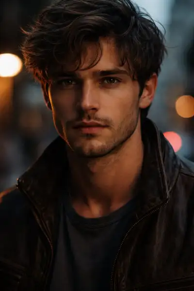 Cinematic Close-Up Portrait of a Young Man