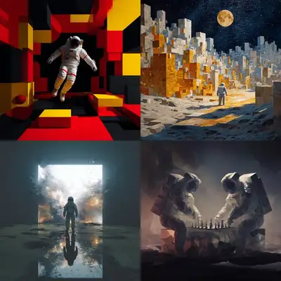 Astronaut Suprematism Prompt Template