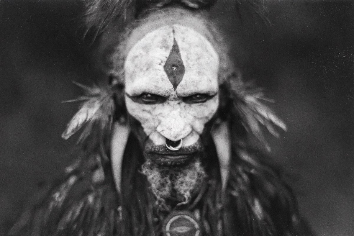 Black and White 35mm Photo of an Elderly Tribal Chief