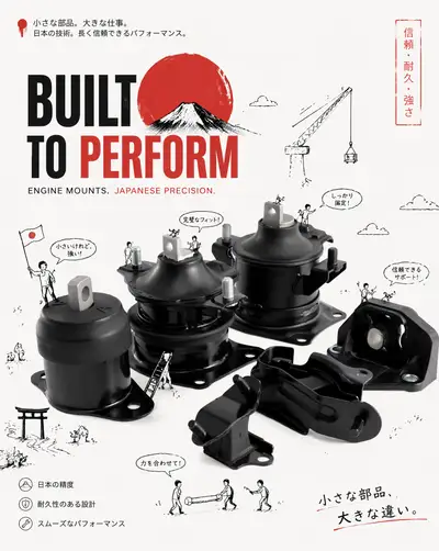 Playful doodle-illustration product advertising poster