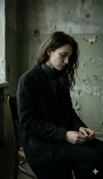 Cinematic Portrait of a Young Woman in an Abandoned Room