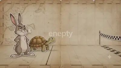 Course du lièvre contre la tortue, animation façon Vox vintage