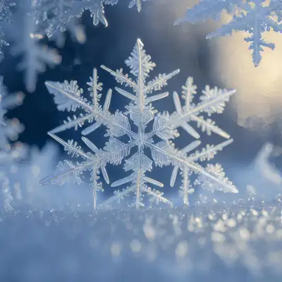 Snowflake on Frosted Windowpane