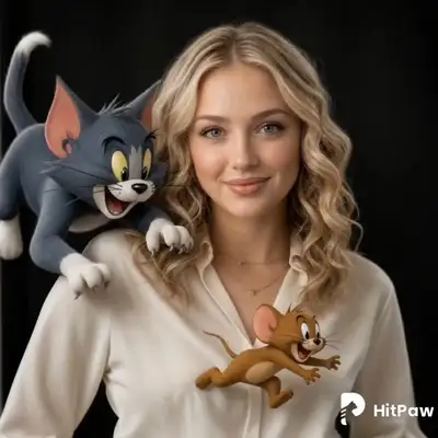 3D Cartoon Cat and Mouse Chase on Shoulders