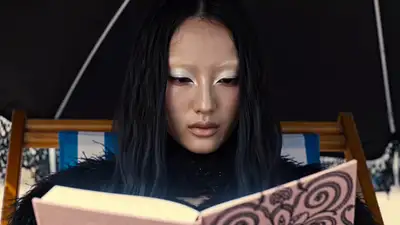 Close-up umbrella scene with glowing pages, Seedance 2.0 prompt