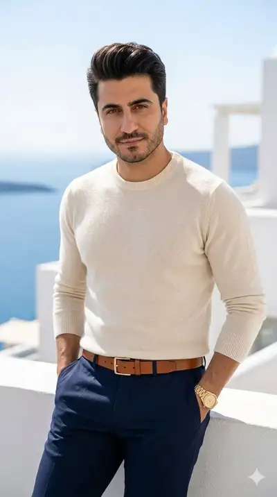 Cinematic Santorini Fashion Portrait