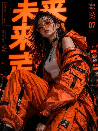 Cyberpunk Tokyo Streetwear Portrait