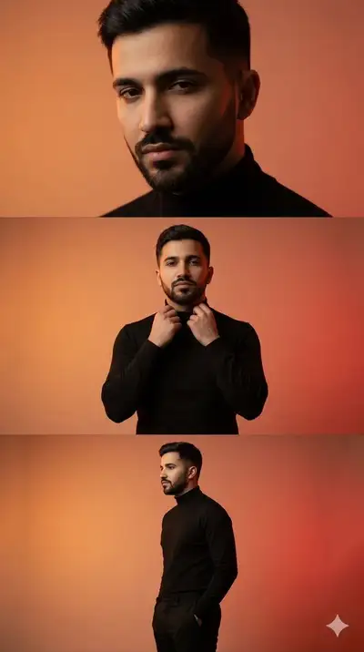 Cinematic Three-Panel Editorial Portrait Collage