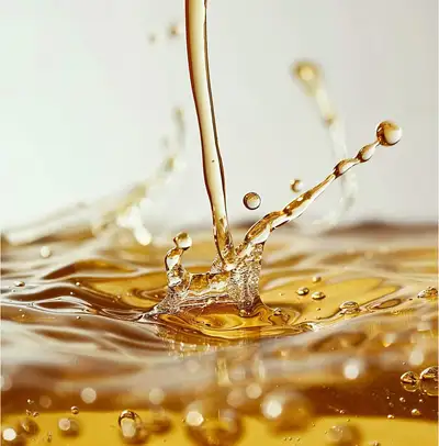 Macro Shot of Golden Liquid Texture