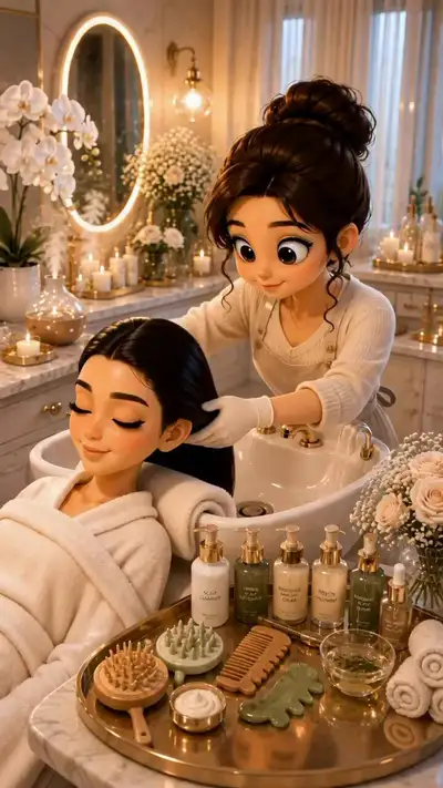 Invite vidéo ASMR de traitement capillaire en style 3D Pixar