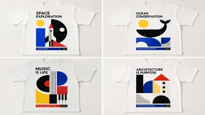 Bauhaus Geometric T-Shirt Design Prompt