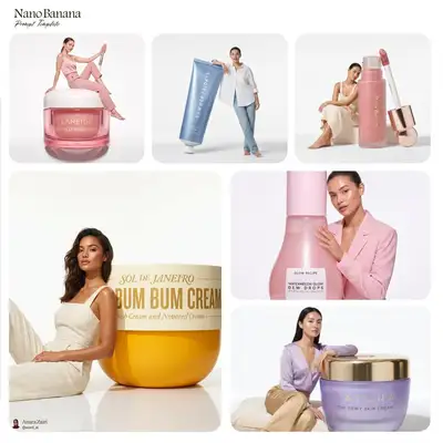 Oversized beauty product hero campaign photo