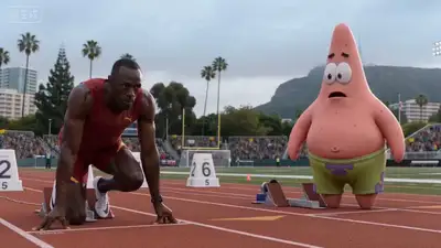 Patrick Star vs Usain Bolt Track Race